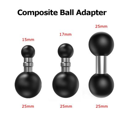 25Mm To 15Mm/17Mm/25Mm Composite Ball Adapter For Industry Standard Dual Ball Socket Mounting Arms Works For Garmin GPS Bracke