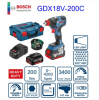 BOSCH ไขควง1/4-บล๊อก1/2ไร้สาย รุ่น GDX18V-200C เชื่อมต่อ Bluetooth GCY-30-4 เครื่องมือช่าง