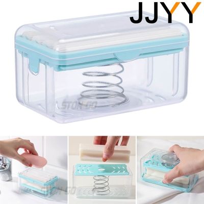 JJYY kotak sabun cuci piring multifungsi wadah kotak sabun perjalanan berbusa untuk mandi rumah kamar mandi
