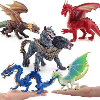 ZZOOI Jurassic Dinosaurs World Prehistoric Flying Magic Dragon Animals Model Action Figures Beast Dog PVC High Quality Toys Kids Gift
