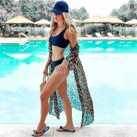 FN946N Beach Kaftans For Women Leopard Printed Maxi Dresses Swimsuit Cover Ups Bathing Suits  Sales Bikini Cover D