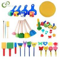 30pc Children Painting Sponge Stamp Set DIY Art Kindergarten Painting Tool Early Education Graffiti Seal Roller Sponge Brush DDJ