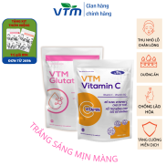 Combo Trắng Sáng Mịn Màng Viên Uống Vitamin C Và Glutathion VTM, 30 ngày