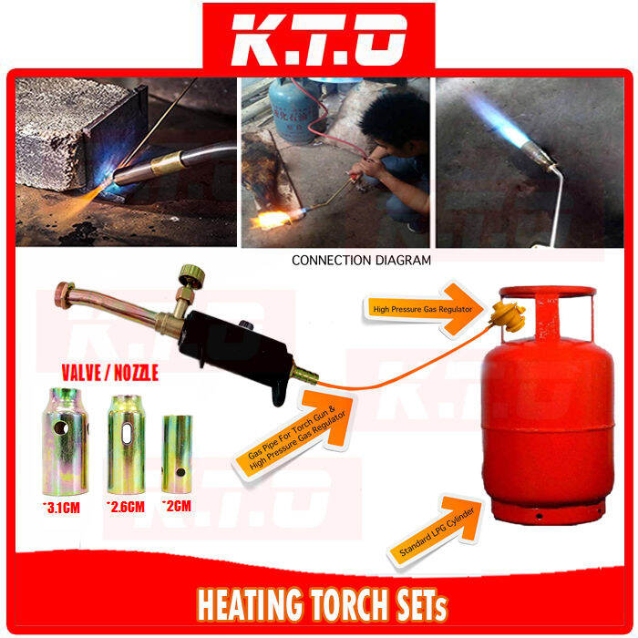 3 IN 1 NOZZLE VALVE LPG HEATING TORCH BLOW GAS BRAZING WELDING ROOFING