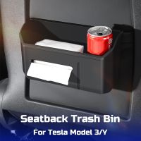 Car Seat Back Storage Box Trash Bin for Tesla Model 3/Y TPE Organizer Bag Container Stowing Tidying Interior Accessories