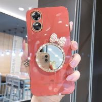 เคสพร้อมส่งเคส OPPO A38 A58 A78 4G 5G 2023ใหม่เคสนิ่มชุบแวววาวพร้อมเคสโทรศัพท์กระจกแต่งหน้ารูปผีเสื้อฝาครอบป้องกันเลนส์กล้อง OppoA78NFC