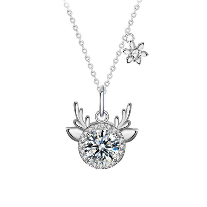 moissanite-925-sterling-silver-one-deer-necklace-with-you-christmas-lvzuan-deer-pendant-exquisite-antlers-ornament