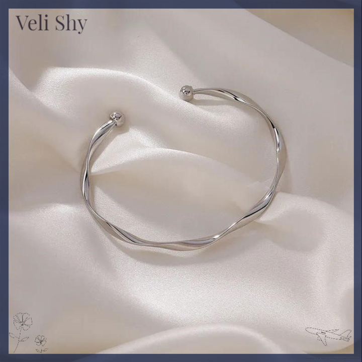 veli-shy-กำไลข้อมือสตรีแหวนโมเบียสกำไลข้อมือน้ำหนักเบาดีไซน์หรูหรากำไล-bestie-ลมเย็นของขวัญเครื่องประดับ