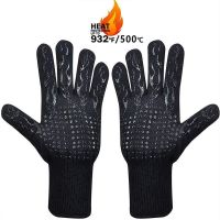 High temperature resistant oven oven gloves fire prevention thickening heat resistant oven electric welding heat resistanc