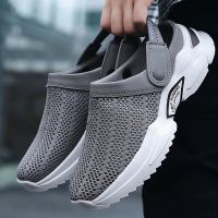 2023 Men Women Summer Sandal Mesh Mules Breathable Padded Beach Flip Flops Shoes Solid Flat Bath Slippers Outside Mens Slippers