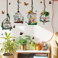 New Butterfly Bird Cage Creative Decoration Wall Stickers Living Room Bedroom Background Wall Removable Wall Stickers Wall Stickers Decals