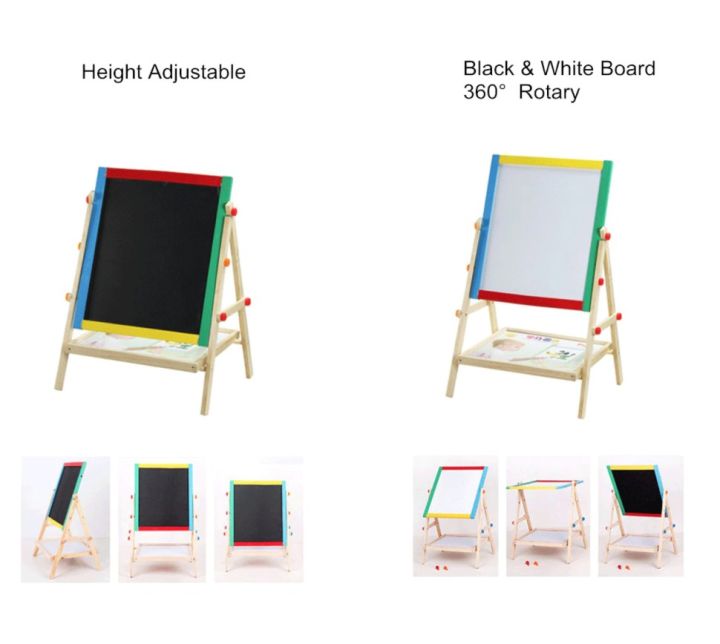 กระดานวาดภาพ-กระดานวาดรูป-2-ด้าน-กระดานเด็กเล่น-กระดานไม้เด็ก-กระดานไวท์บอร์ด-kids-drawing-board-2in1-abele