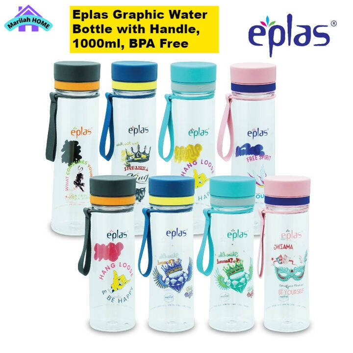 EPLAS GRAPHIC 1000ml Water Bottle With Handle & Design, Water Tumbler ...