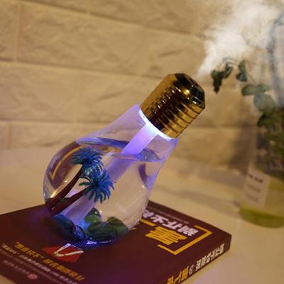 Creative USB Bottle Bulb Humidifier Ultrasonic Humidifier LED Night Light Mini Aroma Diffuser Aromatherapy for Home