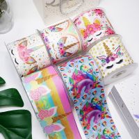 【hot】！ Cartoon Unicorn Printed Grosgrain Supplies Sewing Accessories 5 Yards. 19570