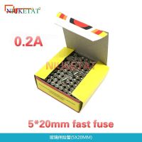 100pcs/box 5*20mm 0.2A 250V Fast fuse 5*20 F0.2A 200mA 250V Glass Fuse 5mm*20mm New and original Electrical Circuitry Parts