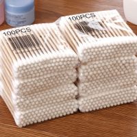 【YF】 100 Pcs Double Head Cotton Swab Women Makeup Buds Tip For Medical Wood Sticks Nose Ears Cleaning Health Care Tools