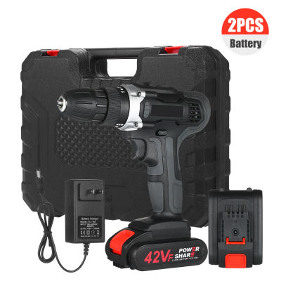 21V Cordless Drill Dirve Kit 2 Speed Brushless Cordless Power Drill Fast Charger 15+1 Torque Setting Max Torque 30N.m 3/8