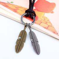 SMVU Cool Trendy Wing Niche Design Circle Feather เครื่องประดับแฟชั่นผู้ชายสร้อยคอสร้อยคอ Vintage สร้อยคอสายหนัง