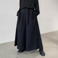 ผู้ชาย Hakama ฮาราจูกุกิโมโนซามูไรกางเกงผู้ชายสบายๆกางเกงกว้างผู้ชายสไตล์จีน H Anfu รสกางเกงชาย Kendo เครื่องแบบ