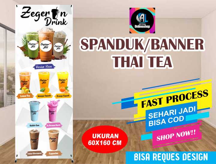 Spanduk Banner Berdiri Thai Tea Zegerin Drink Lazada Indonesia 6669
