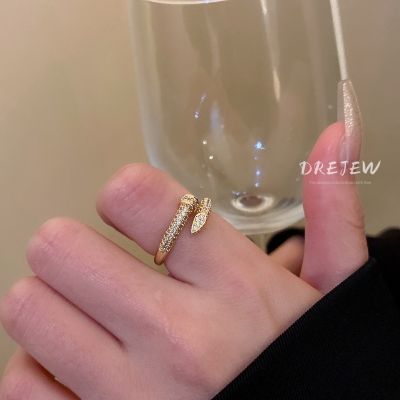 ❣ LJ8.27 Drejew แหวนนิ้วชี้ ประดับเพทาย รูปงู เรียบง่าย หวานแหวว สําหรับผู้หญิง