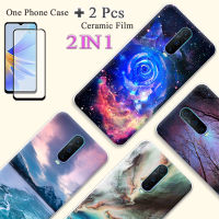 แบบ2 IN 1สำหรับ OPPO R17เคสโปรเคสซิลิโคนเนื้อนิ่ม TPU ด้วยปกป้องหน้าจอเซรามิกโค้ง