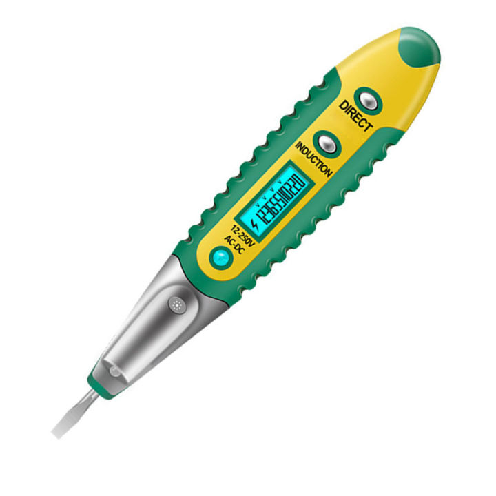 ปากกาทดสอบ-ac-dc-12-250v-ทดสอบไขควงไฟฟ้าจอแสดงผล-lcd-เครื่องทดสอบแรงดันไฟฟ้าเครื่องมือช่างไฟฟ้าปากกาทดสอบ