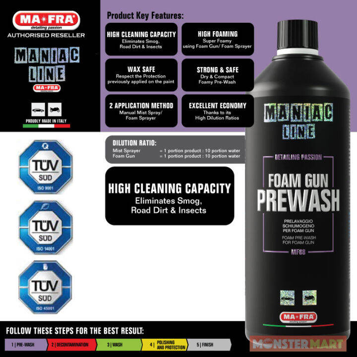 Mafra Maniac Line Foam Gun Prewash 1L (Safe Powerful Dry Compact Foam