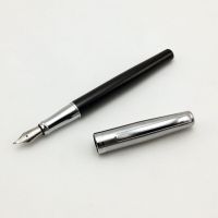 Duke 209 Bent Nib Calligraphy Black &amp; Silver Metal Fountain Pen Classic Writing Ink Pen  Pens