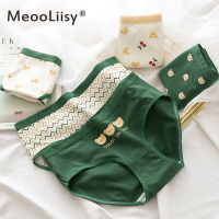 MeooLiisy Korean Style Plus Size Cotton Panties Women Sexy Mid Waist Underwear Cute Cartoon Girl Briefs Soft Splice Print Panty