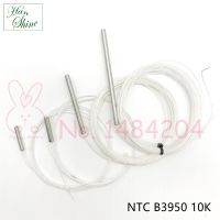 NTC B3950 10K เซ็นเซอร์อุณหภูมิเทอร์มิสเตอร์ Ω 10K เส้นผ่าศูนย์กลางโพรบ3มม. 4มม. ยาว20มม. 50มม. 80มม. พร้อมสายไฟ2เส้นสูงสุด150 °C