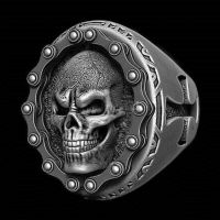 2021 Vintage Men Rings Stainless Steel Cross Skull Jewelry Skeleton Punk Rock Halloween Party Gift Finger Rings Free Shipping