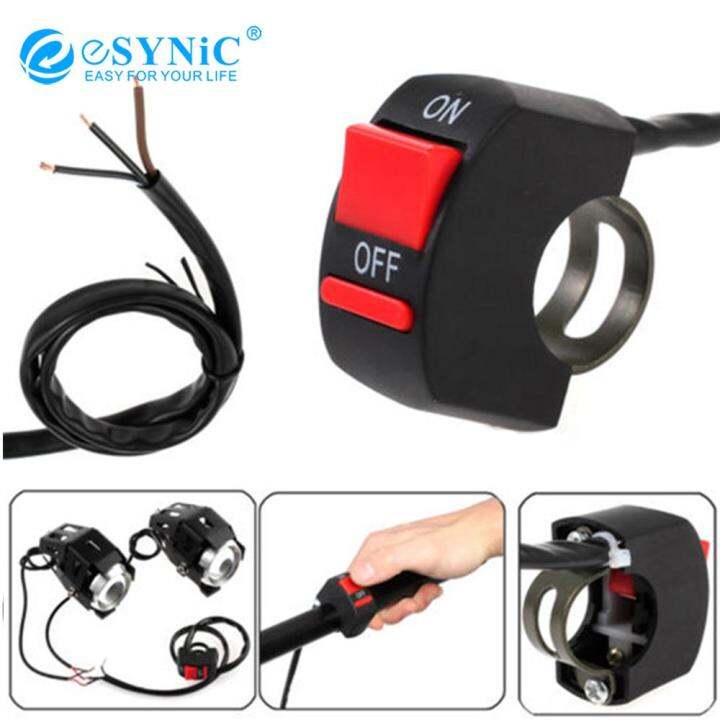 eSYNiC Handlebar Light Switch Motorbike On Off Button Switch For