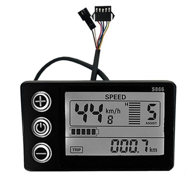 Electric Bicycle Display 24V/36V/48V SM Connector LCD Display S866