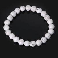 Natural White Turquoise Stone Bless Buddha Beads Men Woman Jewelry celet Bangle