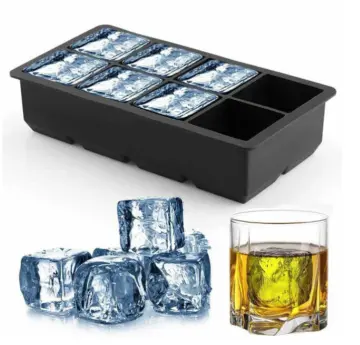 15/8/6/4 Grid Big Ice Tray Mold Giant Jumbo Large Food Grade Silicone Ice  Cube Square Tray Mold DIY Ice Maker Ice Cube Tray - AliExpress