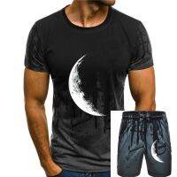 2023 NewBlack Shiny Moon เสื้อยืด Half Moon เสื้อยืดผู้ชาย S-3Xl Us 100 ผ้าฝ้ายฤดูร้อนสไตล์ Tee เสื้อ