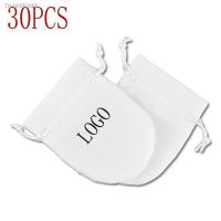 ◇♝ 30PCS White Ribbon Flannel Bag Pouch For Bead Charm Earrings Necklace jewellery Packaging Jewelry Organizer Joyero gift