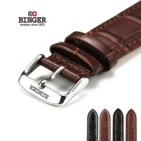 BINGER accusative watch with leather needle and buckles leather 18 to 20 hand bracelet strap quartz watch students