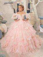 ✟☾❏ ivhefd Vestido Puffy Girl Pink Dress Dresses Vestidos De Competição para Casamento