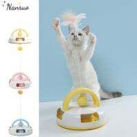 NANRUO Feather Cat Gravity ลายกีฬาปิงปองของเล่นพลาสติกพร้อมลูกบอลแคทนิปหมุนได้ลูกบอลแคทนิปช่วยให้แมวล้อเล่นแมวชิงช้าลายกีฬาปิงปองโต๊ะเครื่องเล่นแผ่นเสียงมีความสุขในตัวเอง