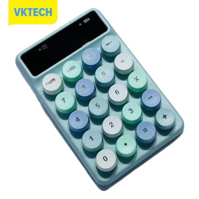 Vktech Keyboard Angka บัญชีการเงินแบบพกพาแป้นพิมพ์ตัวเลขขนาดเล็ก20ปุ่มพร้อมตัวรับสัญญาณ USB 2.4G สำหรับโน็คบุคตั้งโต๊ะเครื่อง PC