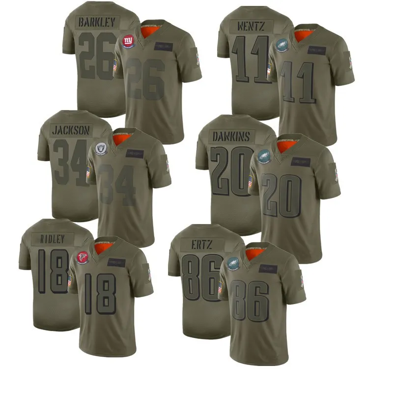 NFL Jersey Eagle Giants Falcon Raiders Salut To Service Army Green Tribute  Rugby