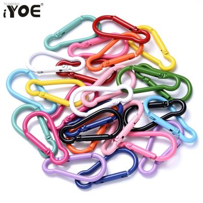 ☒☋ 5pcs 23x46mm Mix Color Carabiner D-Ring Key Chain Clip Camping Hoop Outdoor Spring Gate Safety Buckle Kayrings Diy Accessories