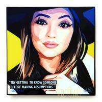 Kylie Jenner ไคลี เจนเนอร์ Kardashian คาร์เดเชี่ยน รูปภาพ​ติด​ผนัง​ pop art พร้อมกรอบและที่แขวน นางแบบ แฟชั่น​ กรอบรูป​​ ของขวัญ รูปภาพ​