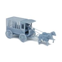 Outland Models Train Layout Old West Horse Carriage Prisoner Wagon 1:87 HO Scale