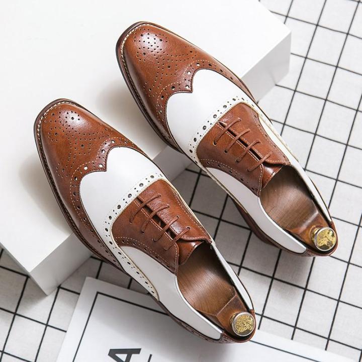 รองเท้าแฟชั่นไซส์ใหญ่สำหรับผู้ชายสำหรับงานแต่งงานรองเท้าเสื้อผู้ชาย-brogues-หนังผู้ชายนักออกแบบอิตาเลียนรองเท้าทางการแบบผูกเชือกสำหรับผู้ชายทรงอ็อกซ์ฟอร์ด