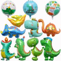 1pc Cartoon Dinosaur Aluminum Foil Balloon Birthday Crown Dinosaur Helium Balloon Baby Shower Kids Birthday Party Decorations Balloons