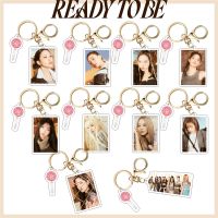 Kpop 1pcs Twice Keychain READYTOBE Album Photo Pendant TZUYU SANA MINA NAYEON MOMO DAHYUN JEONGYEON CHAEYOUNG Bag Accessories Key Chains